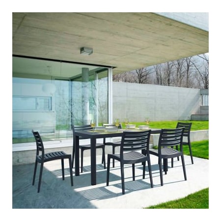 Cozydays Dba Compamia Siesta Ares 7 Piece Outdoor Dining Set, 31-1/2inW x 29inH Table, Dark Gray ISP1861S-DGR